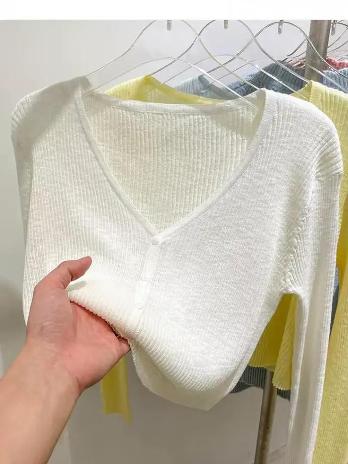 Cardigan coréen pour femmes, mince, décontracté, solide, résistant au soleil, tout-assressentiavec t