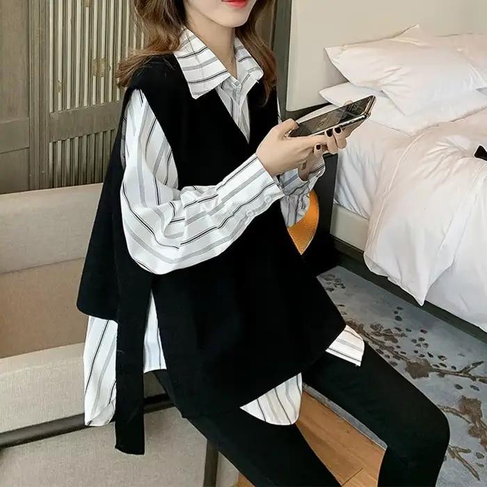 Gilet tricoté pour femmes, ample, col en v, pull noir, vêtements chauds, Promotion, nouveaux en vent