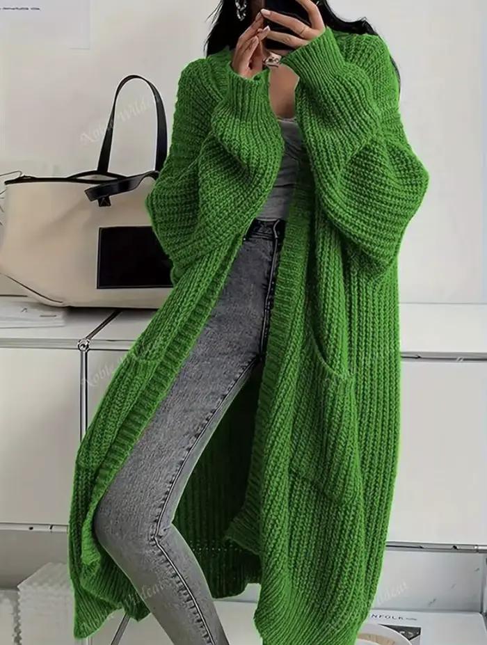 Cardigan en tricot décontracté pour femmes, mode solide, manches longues, pull ample, hauts amples p