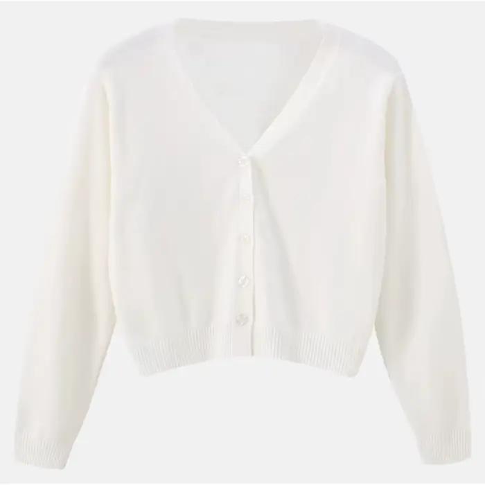 Cardigan multicolore à manches longues pour femmes, pull court, tricoté à la mode, vêtements féminin