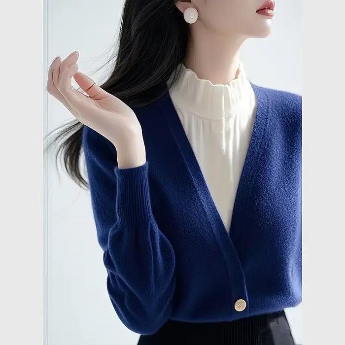 Faux pull deux pièces en tricot bleu pour femmes, Ultra doux, paresseux, Luxe, sensation Unique, bea