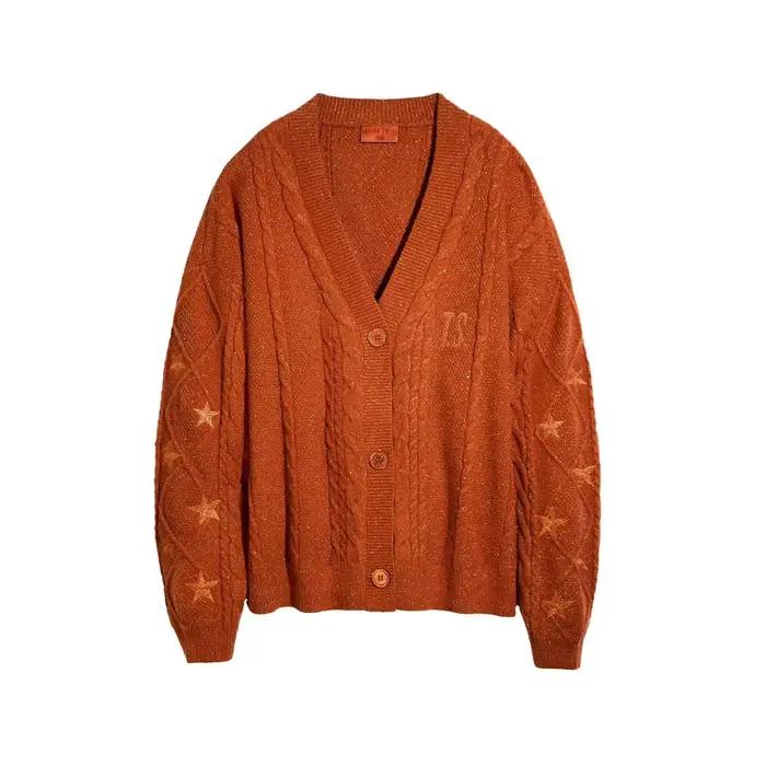 Cardigan en maille ample pour femme, style décontracté, nouvelle collection Printemps-Automne 2025, 