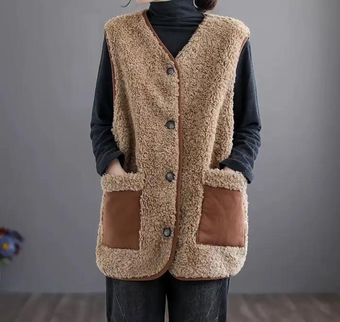 Haut ample pour femme, pour l'automne et l'hiver, nouvelle veste gilet, 2025