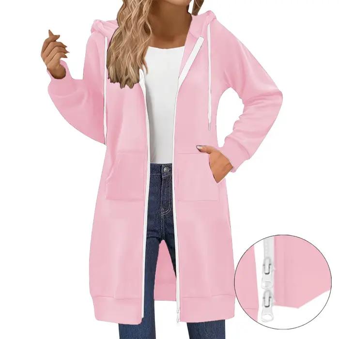 Cardigan ouvert à manches longues pour femme, couleur Pure, épais, automne-hiver, veste à fermeture 