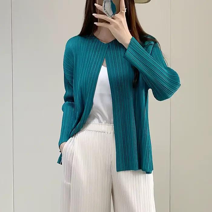Nouveau Cardigan Miyake 2026 pour Femme, Vêtement d'extérieur d'été, Protection Solaire et Anti-UV, 