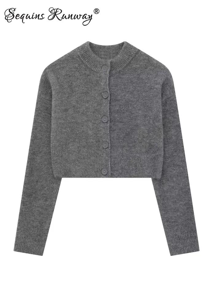 Manteau Cardigan Sexy Vintage pour Femme – Vêtement d'Hiver Élégant en Tricot – Mode Décontractée – 