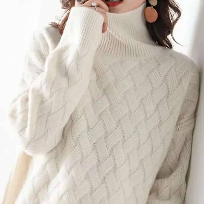 Nouveau Pull épais surdimensionné femmes pull ample hiver décontracté Chic cachemire pulls pull femm