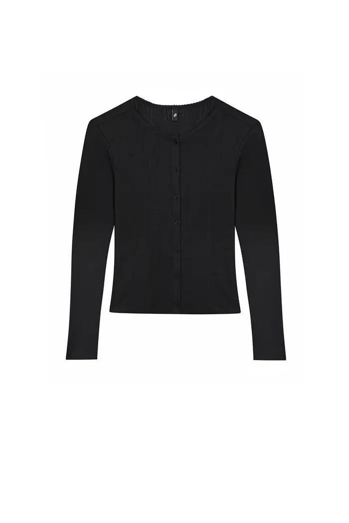 Cardigan blanc en tricot COUCOU - manches longues, coupe longue, tissu super confortable, respirant,