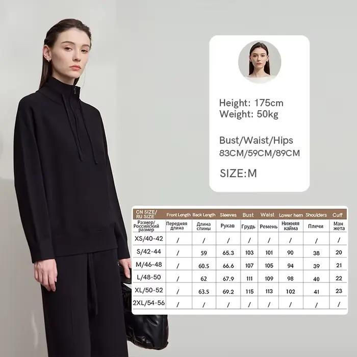 AMII femmes pull 2025 automne nouveau solide polyvalent haut femme col roulé pull décontracté à manc
