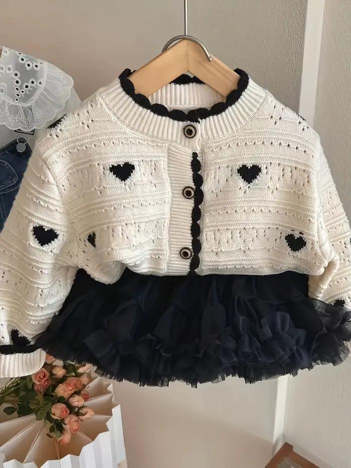Nouveau Cardigan pull d'automne pour filles, veste pour bébé fille de Style coréen à manches longues
