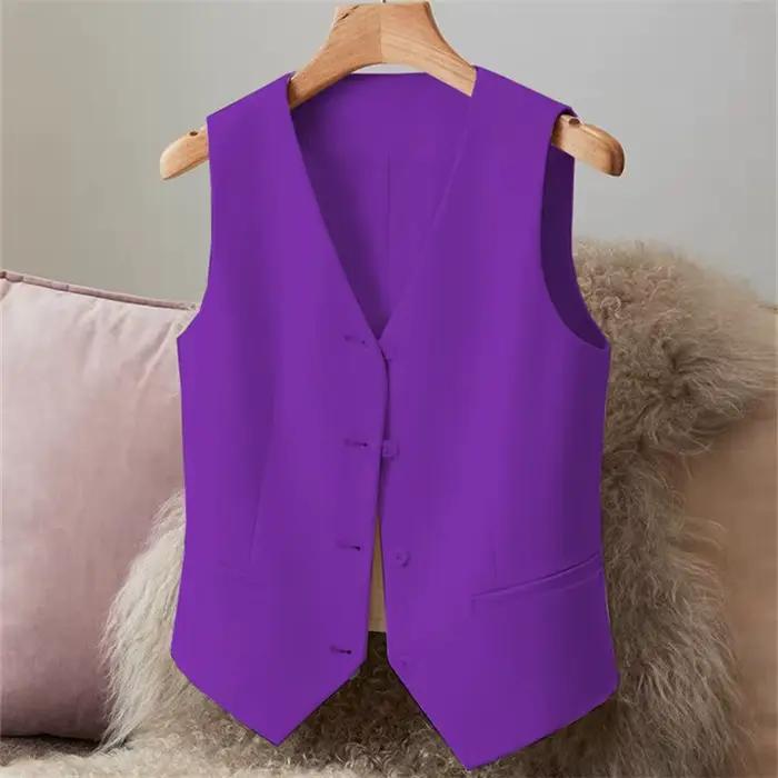 Fibrgla03/Wear-GlaElegant FibrV Neck for Women, Formal Business Style, Retro Office, New