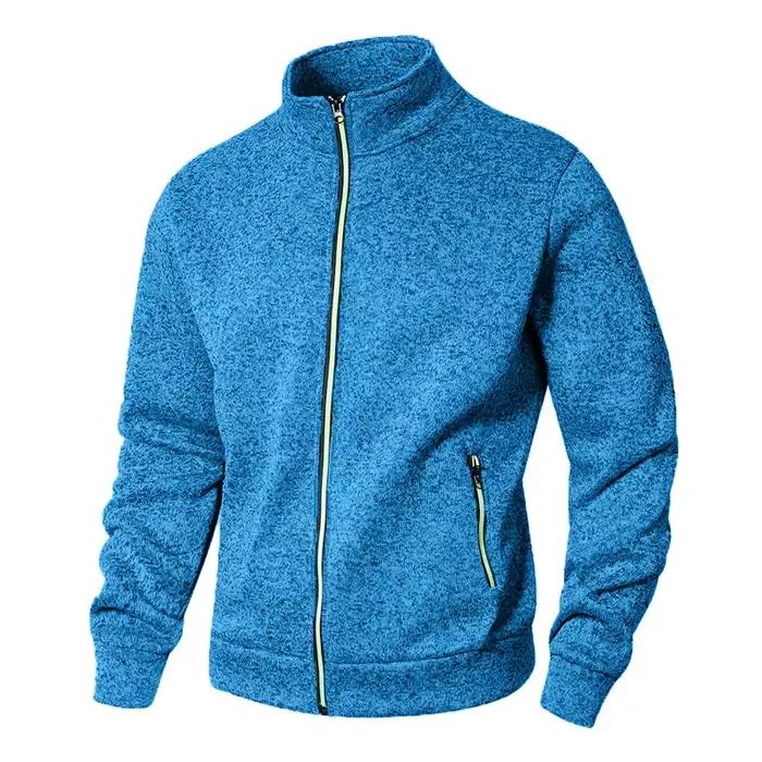 Sweat-shirt à col montant pour hommes, veste Cardigan décontractée à fermeture éclair, pull d'extéri