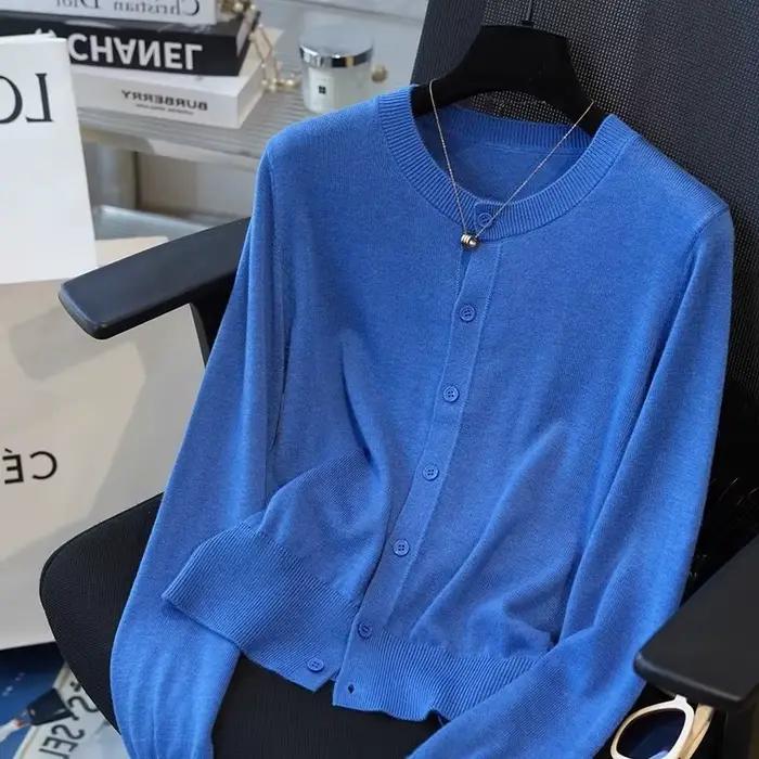 Cardigan fin pour femmes, vêtements d'automne, manteau de base, veste pour femmes, vêtements d'extér