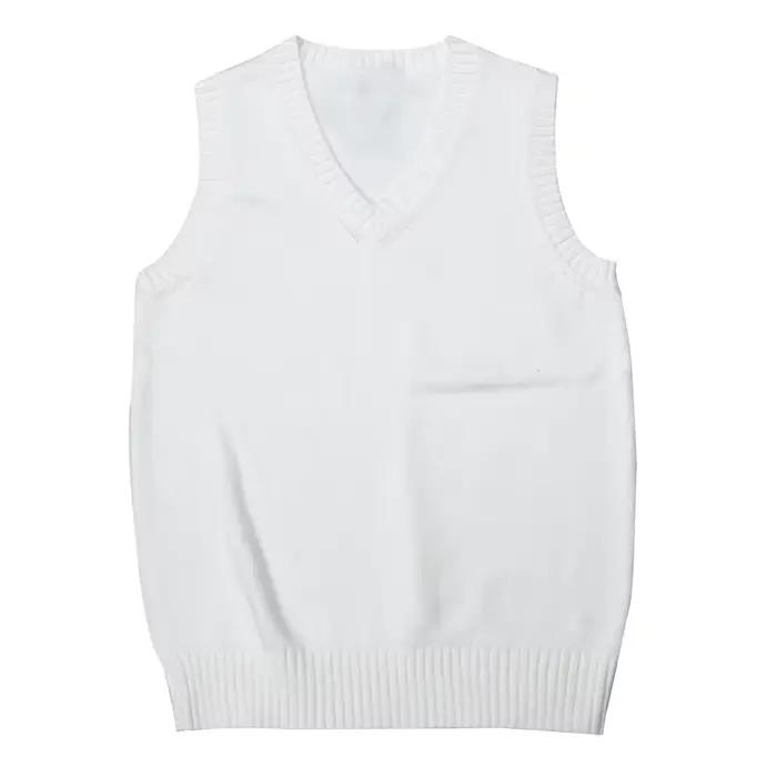 Gilet pull classique à col en V pour femme, pull tricoté, gilet monochromatique, tricots, Streetwear