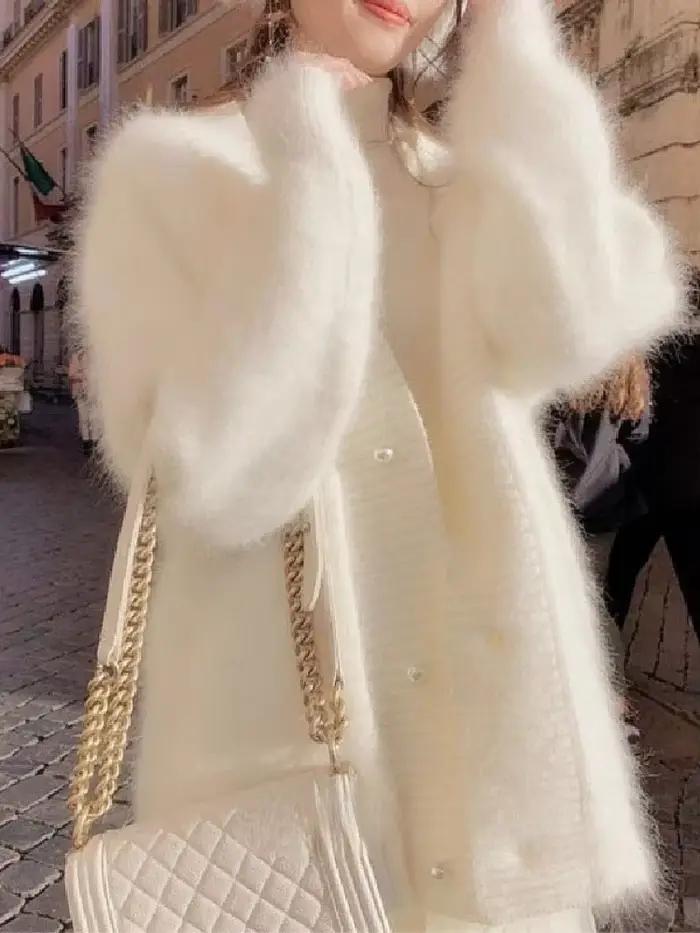 Pull ample à col en V pour femme, style coréen, cardigan élégant, hauts magnifiques, vêtements fémin