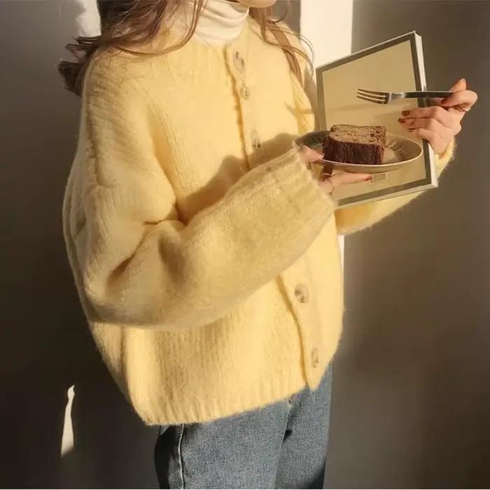 Cardigan ample en tricot pour femme, style japonais, collection Printemps-Automne 2026