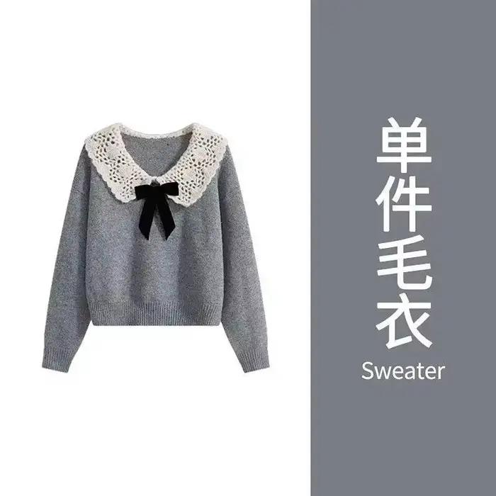 Pull Dolly tricoté avec nœud pour femme, nouveaux hauts d'hiver