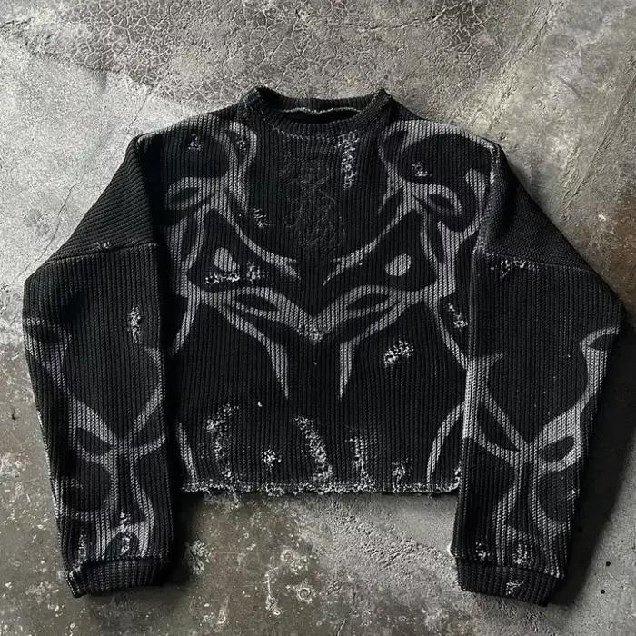 Pull cardigan à rayures étoiles Y2K rétro automne et hiver femmes fermeture éclair rayures haut mult