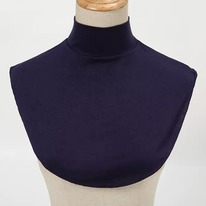 Faux col roulé en Modal pour femmes, Extension Hijab islamique, couleur unie, demi-haut, chemisier, 