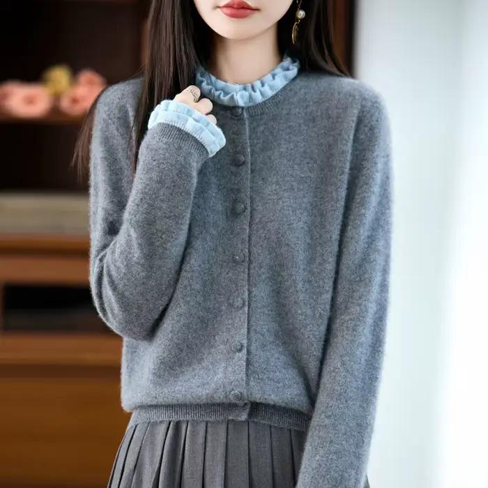 Cardigan Chic en laine mérinos pour femme