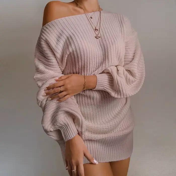 Pull pour femmes en polyester et coton avec coupe ample et manches lanternes pour l'automne et l'hiver occassions spéciales