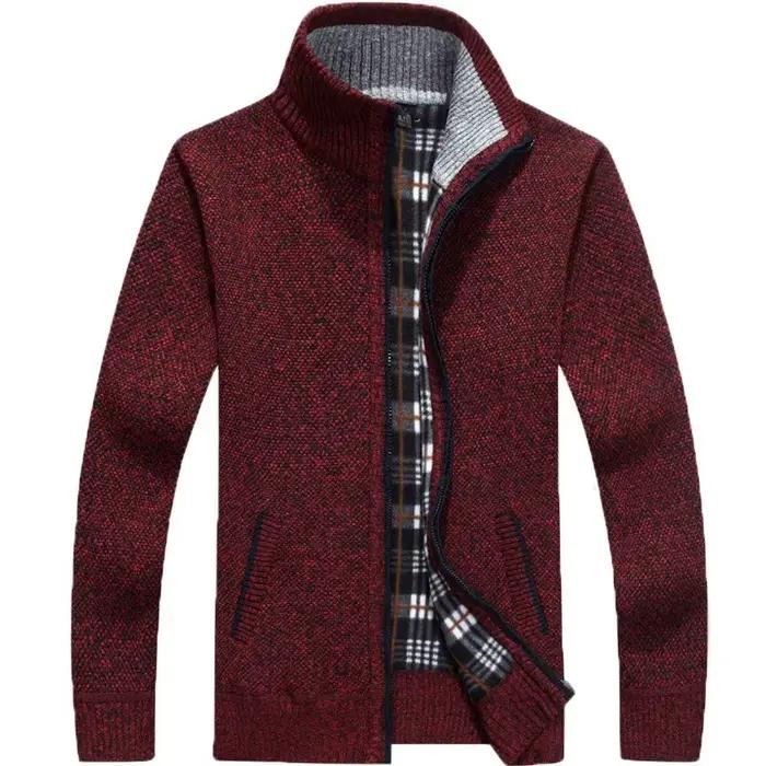 Cardigan à manches longues avec fermeture éclair complète pour homme