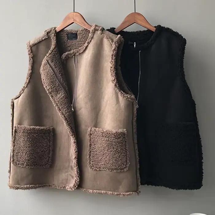 Gilet en fourrure d'agneau pour femme