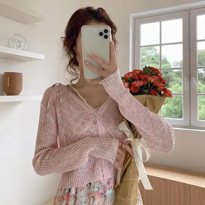 Sunproof-Cardigan évidé pour femme