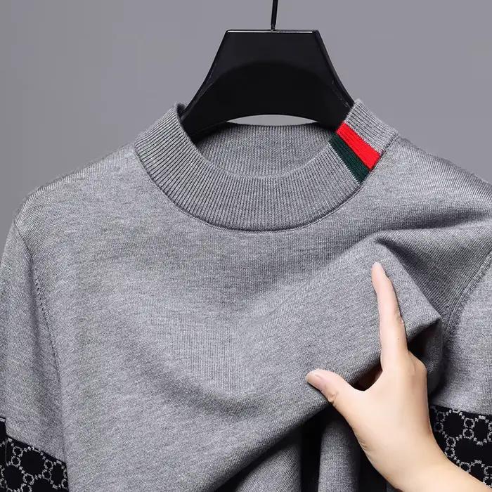 Pull jacquard tricot homme décontracté et élégant pour automne et hiver style rayé confortable à offrir pour toutes occasions
