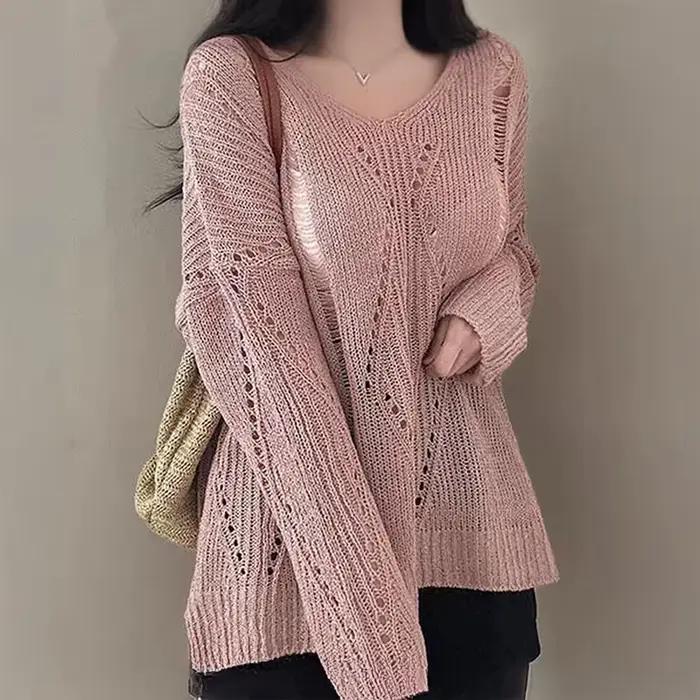 Pull en détresse pour femmes