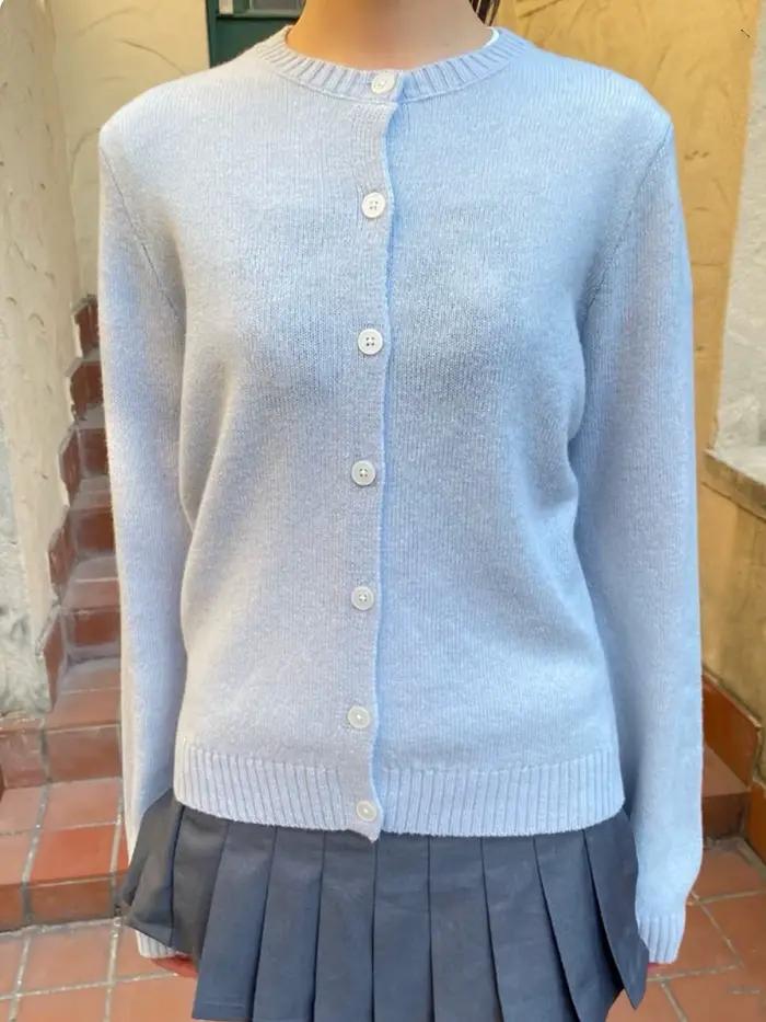 Cardigan tricoté à manches longues pour femmes