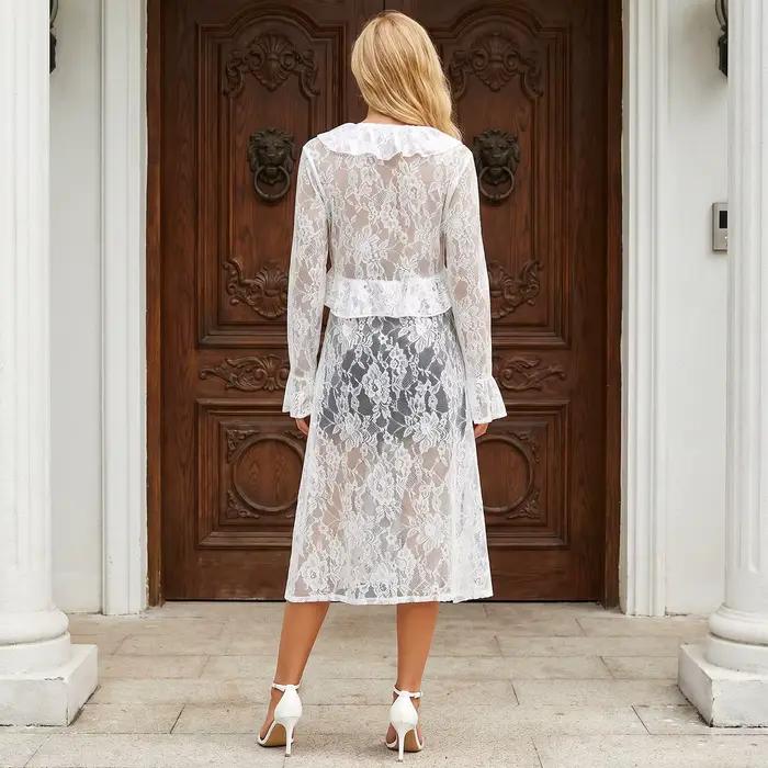 Cardigan long léger à nouer devant pour femme