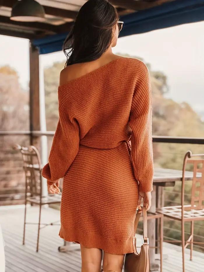 Robe pull à manches chauve-souris pour femmes
