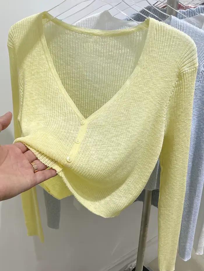 Cardigan Coréen Polyester Élégant Taille Unique Femmes Occasions Estivales Bureau Soirées