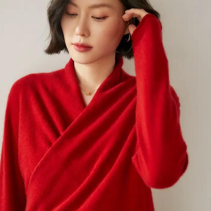 Pull à col en V en cachemire pur pour femmes et filles, pull femme, vêtements d'hiver, haute qualité, mode féminine, automne hiver, bureau, casual, cadeau spécial