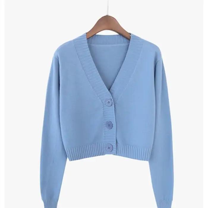 Cardigan court en tricot pour femme
