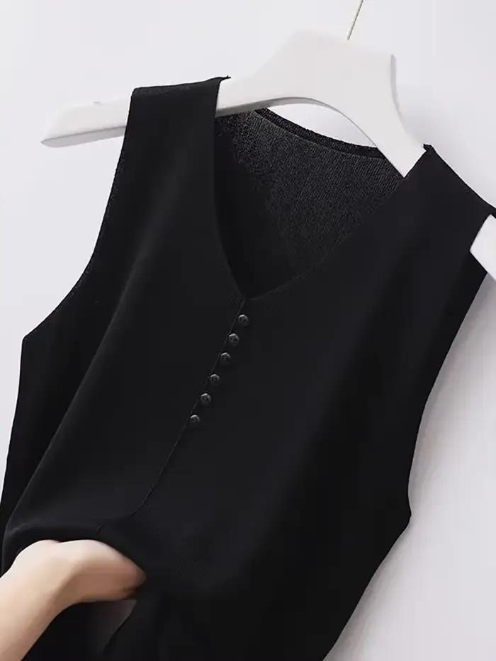 Débardeurs en tricot pour femmes décontractés et élégants en coton blanc noir beige rose bleu pour les occasions spéciales été printemps