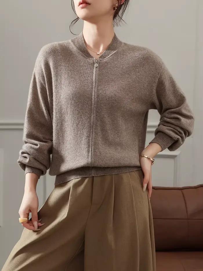 Pull à fermeture éclair pour femme
