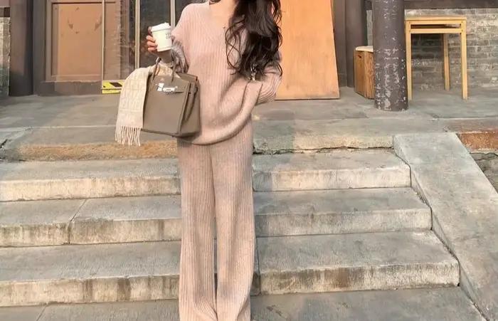 Pull ensemble de mode femmes automne/hiver nouveau Style vêtements d'extérieur amples
