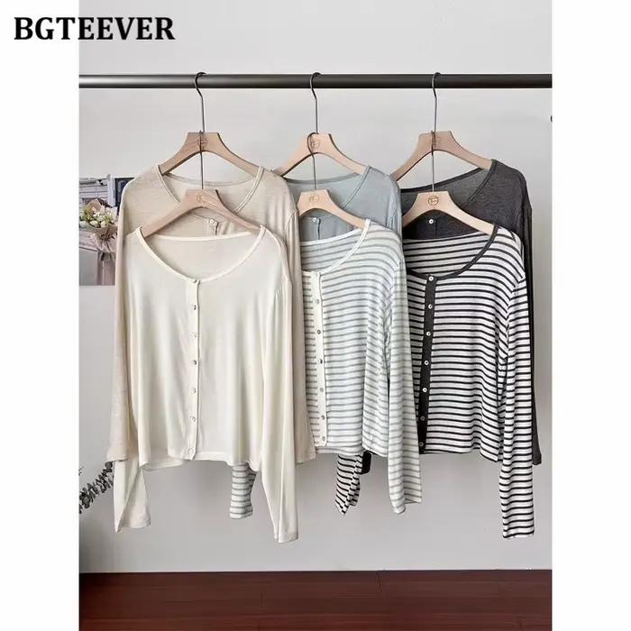 BGTEEVER Cardigan en lin et acétate pour femme
