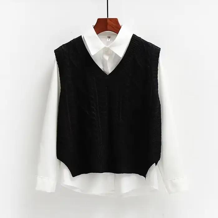 Pull en cachemire à col en V pour femme