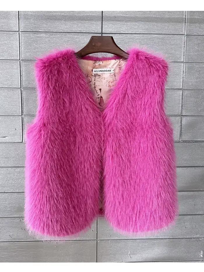 ZADORIN 2026 – Nouvelle Collection Automne Hiver – Gilet en fausse fourrure pour femme – Décontracté et chaud – Col en