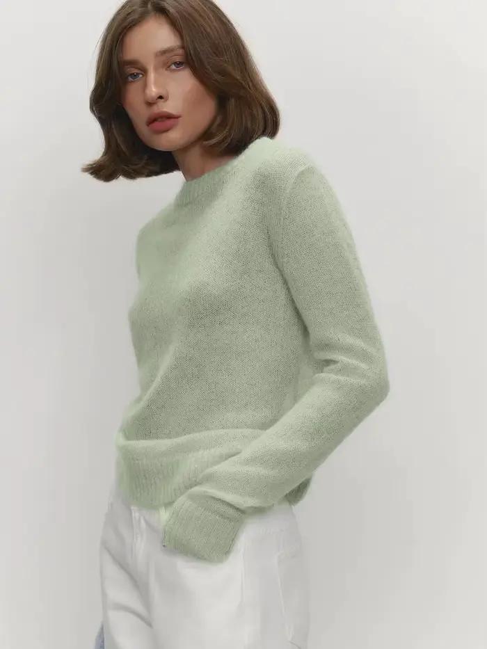 Nouveau pull fin à capuche pour femme