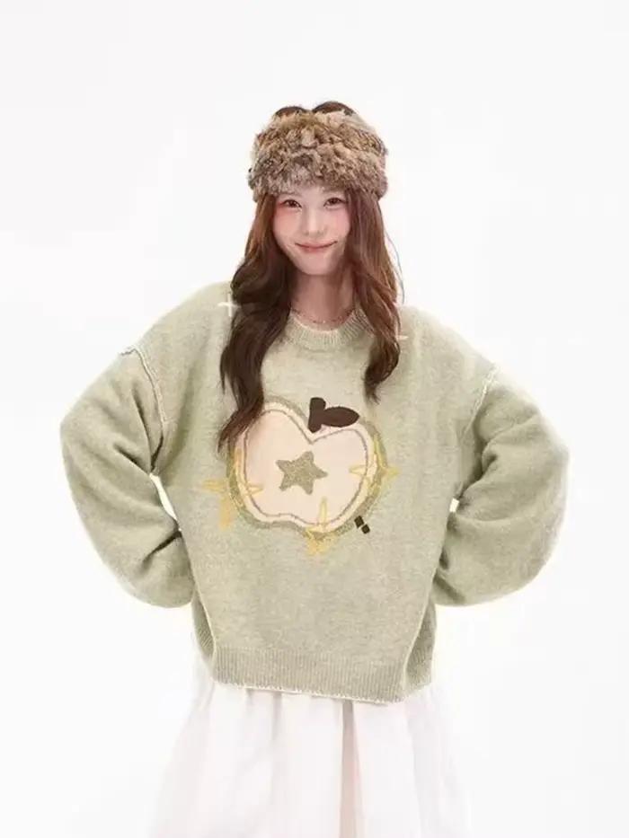 Pull de noël rouge mignon pour femmes