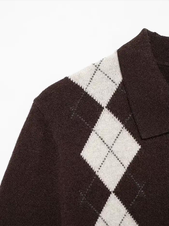 Pull à manches courtes en tricot diamant pour femme, décontracté et élégant pour l'été, amincissant et confortable pour diverses occasions