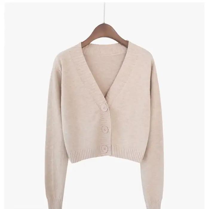 Cardigan court en tricot pour femme