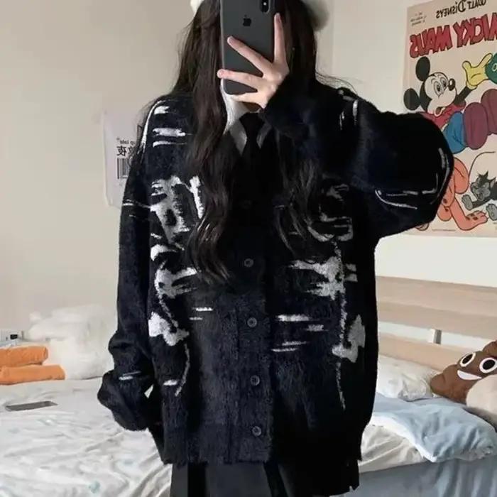 Pull en jersey de coton et polyester pour femme, cardigan à col en V avec boutons, élégant et doux pour les journées d'automne et d'hiver, occasionnels et cadeaux pour femmes