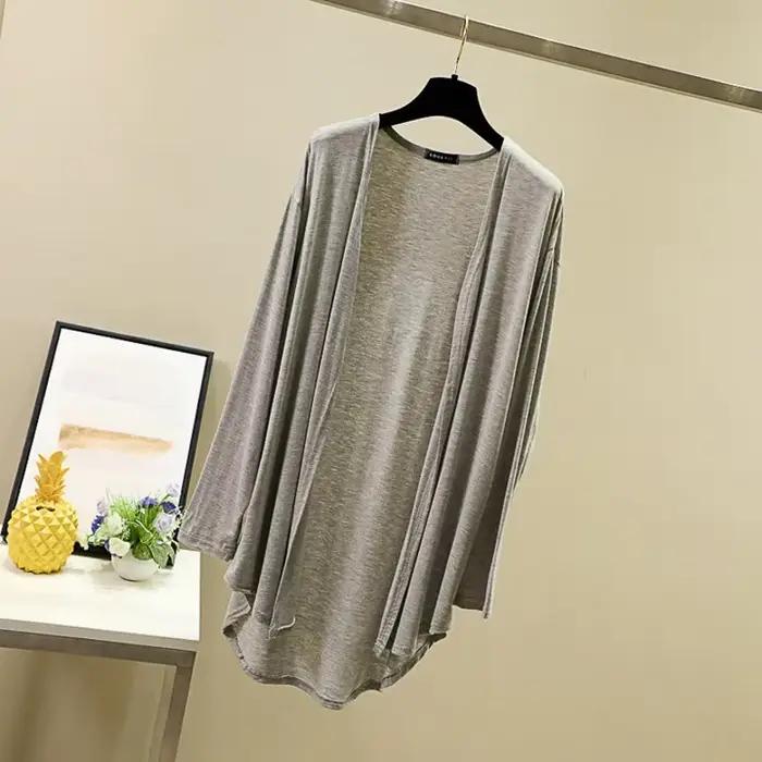 Cardigan Modal ample et décontracté pour femmes, couleurs variées, idéal pour l'été et le printemps, vêtement résistant au soleil, grandes tailles L et XL