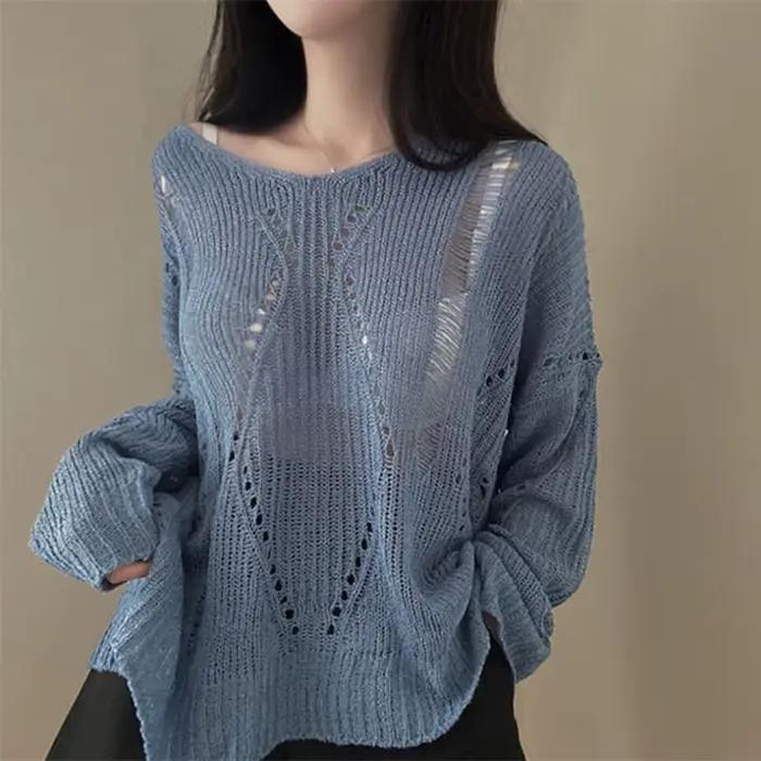 Pull en détresse pour femmes