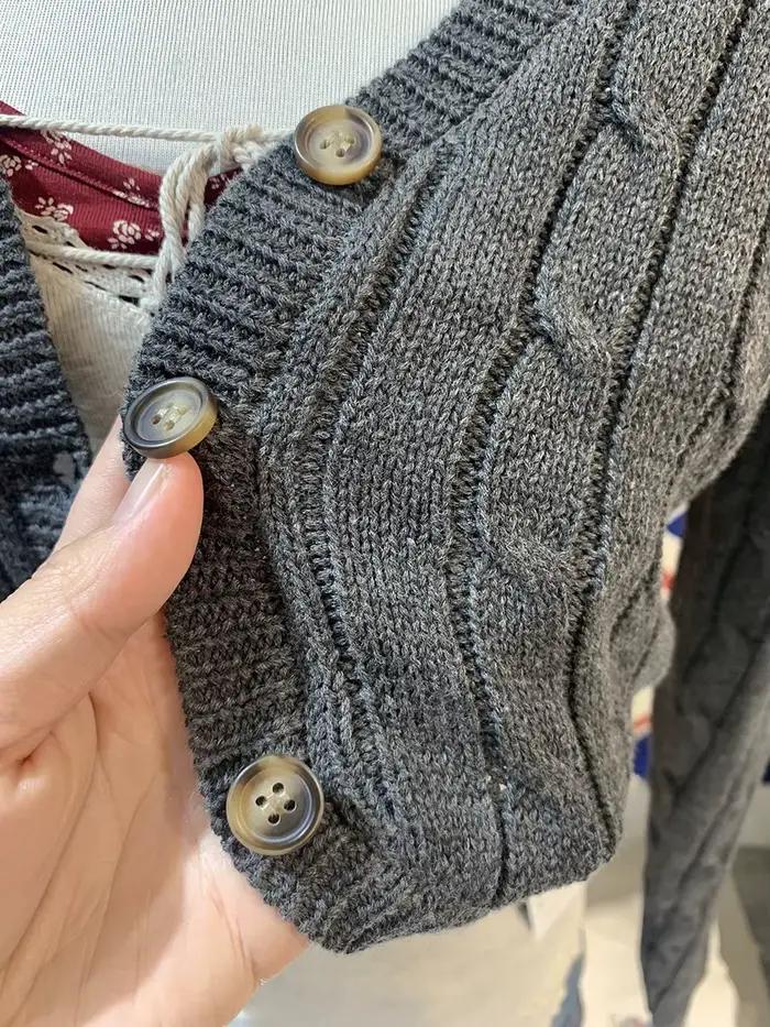 Cardigan court à fleurs torsadées pour femme, col en V, simple boutonnage, manches longues, style doux et y2k, coton polyester, printemps automne, pour toutes les tailles